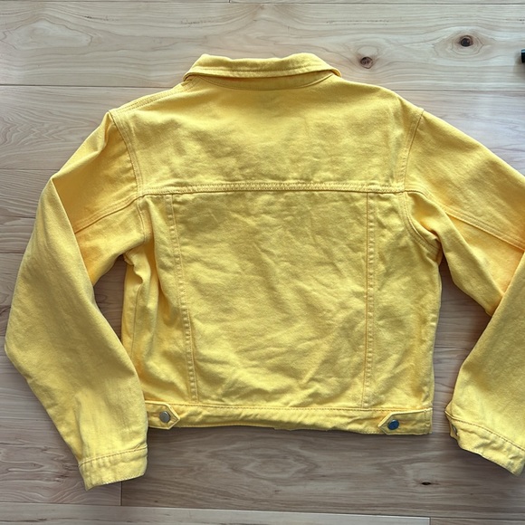 High Key Bright Yellow 100% Cotton Jean Jacket | Size Small - Picture 5 of 8